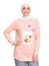Powder Rose Printed Long - Sleeve Design 49 - Khotwh